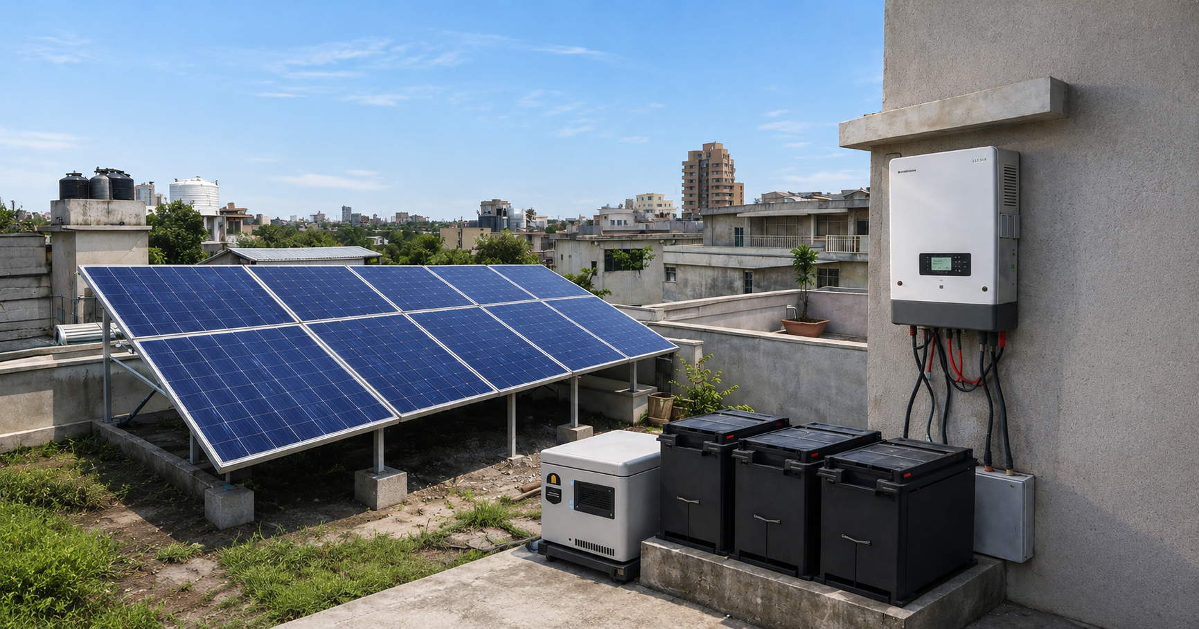 Rooftop solar with hybrid energies